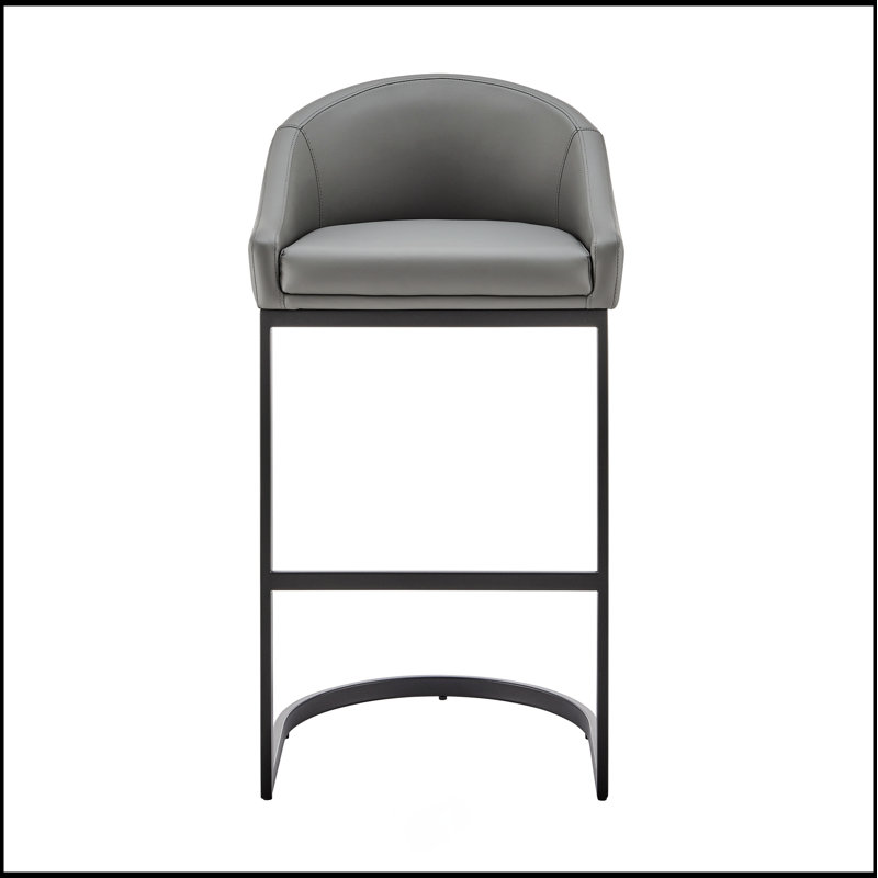 Ambrie en métal avec similicuir, Tabouret de comptoir (siège d'une hauteur de 24 p