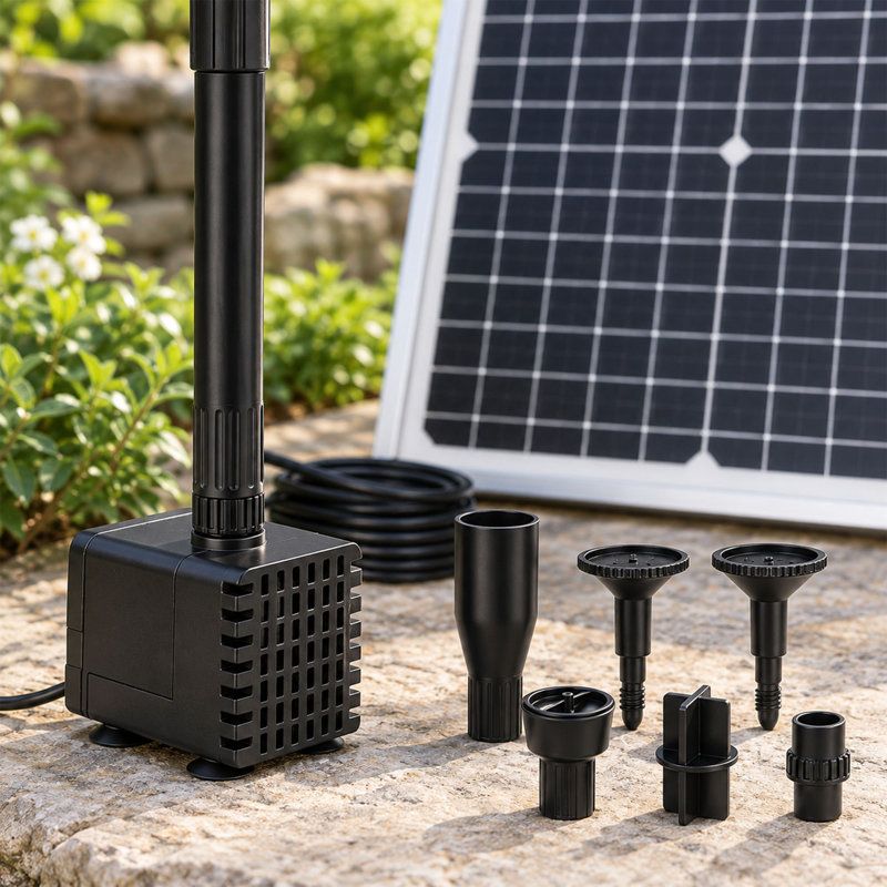 Pompe solaire de fontaine de 25 W, pompe à eau réglable pour bassin avec buses de pulvérisation pour jeux d'eau.