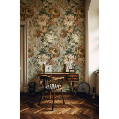 Floral Wallpaper Peel And Stick Vintage Mural Rustic Wall Decor