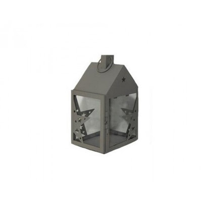 House Shaped Metal With Star Candle Lantern