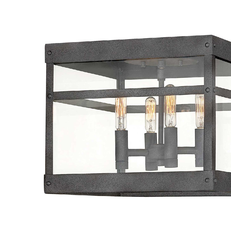 Porter 4-Light Outdoor Flush Mount, Aged Zinc