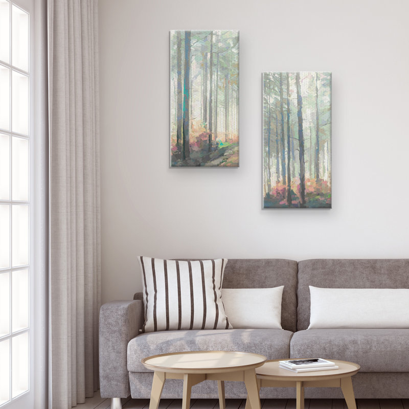 Woodland Journey Panel I, II by Studio Arts - 2 Piece Wrapped Canvas Print Set