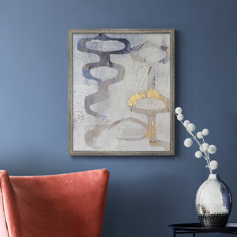 Linx I, toile encadrée de qualité supérieure - prête à être accrochée, Gris, H 24 po x l 20 po