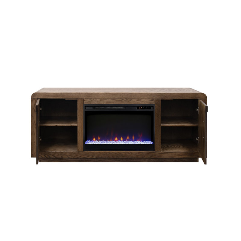 Meuble télé Eclipse 65 po pour téléviseur de 75 po ou moins, finition bourbon et noyer, H 26,07 po x l 65,07 po x P 17,07 po