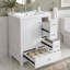 24" Bathroom Vanity with Sink and Drawers, White Freestanding Vanity Cabinet with Ceramic Top and Storage Shelves, MDF and Solid Wood Base, Modern Sink Cabinet for Small Bathrooms-1502498545