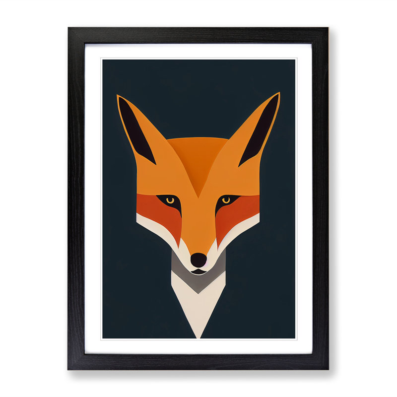 Mr Fox Abstract Art Vol.1 1 Piece Single Picture Frame Wall Art, 46cm H x 34cm W, Black