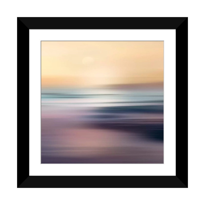 «Zuma Beach», impression sur toile, H 16 po x l 16 po x P 1 po, Papier d'art encadré noir, Blanc