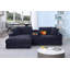 Canapé rembourré avec causeuse avec repose-pieds réversible et console multifonctionnelle-454801138