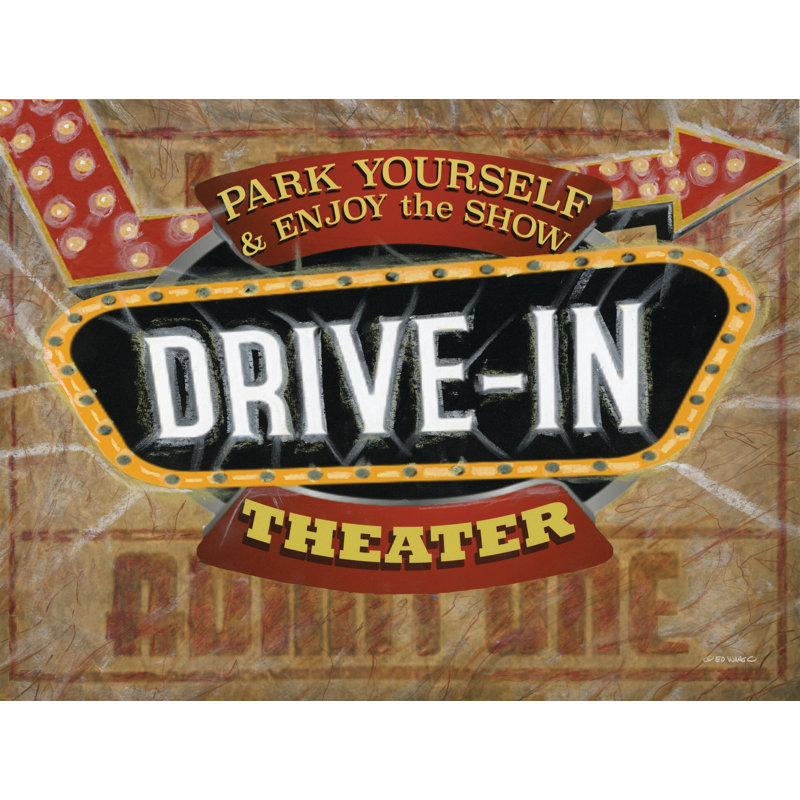 «Vintage Drive In Theatre», impression sur toile par Ed Wargo, H 8 po x l 12 po