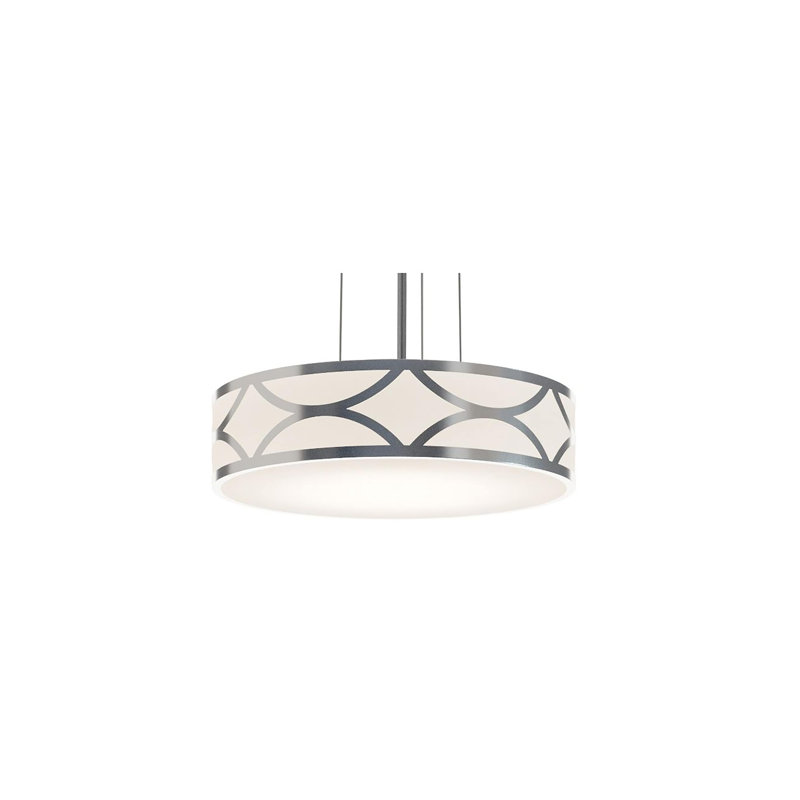 Luminaire suspendu tambour 1 lumière Bernville, H 4 po x l 16 po x P 16 po, Noir