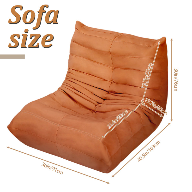 29.92-Inch Lazy Susan Chairs For Adults And Kids, Orange Faux Leather