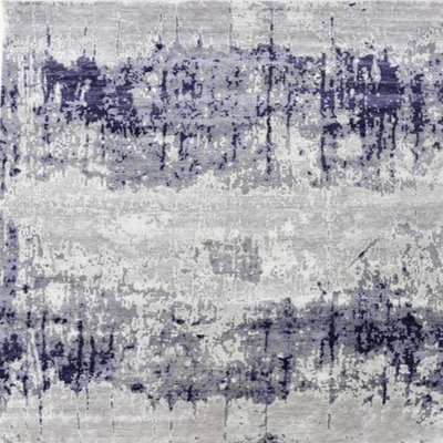 Tapis oriental gris / bleu marine