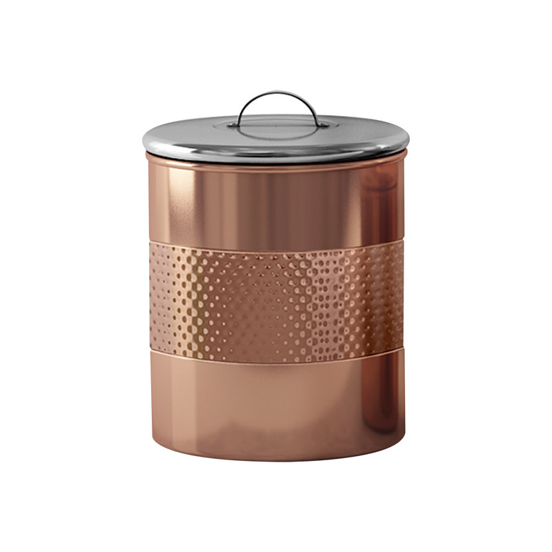 Metal Jar, 4" H x 5" W x 4" D