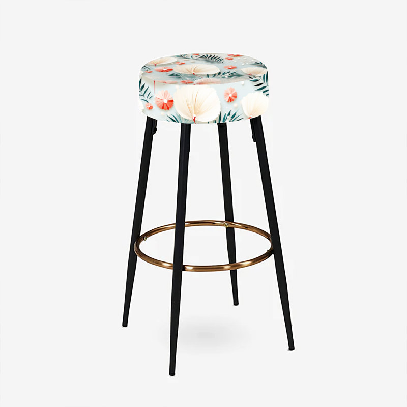 Seaside Elegance - motif tropical I - ensemble de 2 tabourets de bar tropicaux