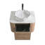 Meuble-lavabo 24 po avec lavabo en céramique blanc Carrara et porte-serviettes-133406113-133406114