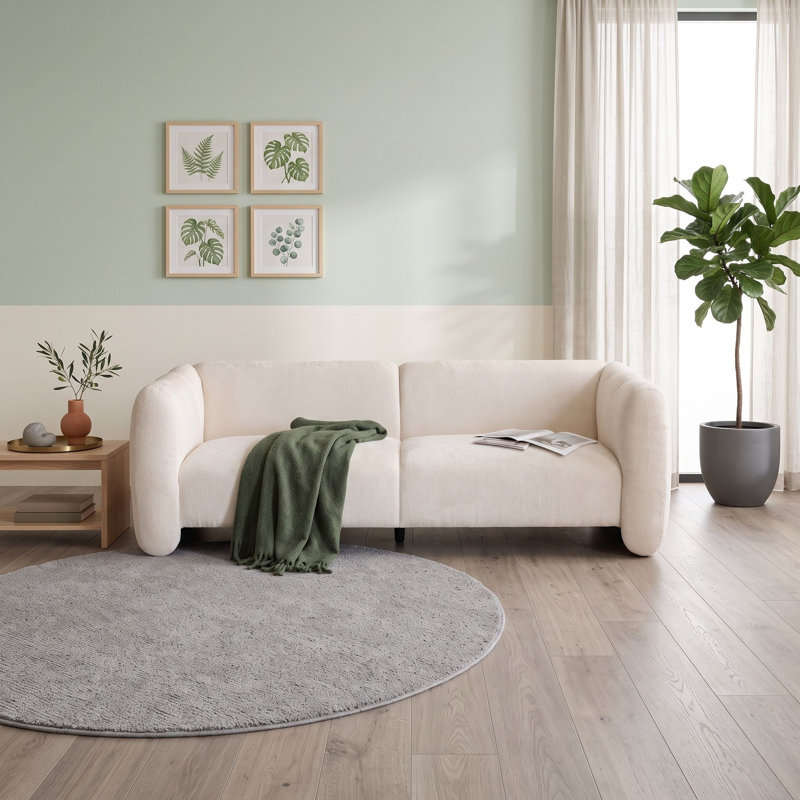 Canapé courbé 3 places, Beige