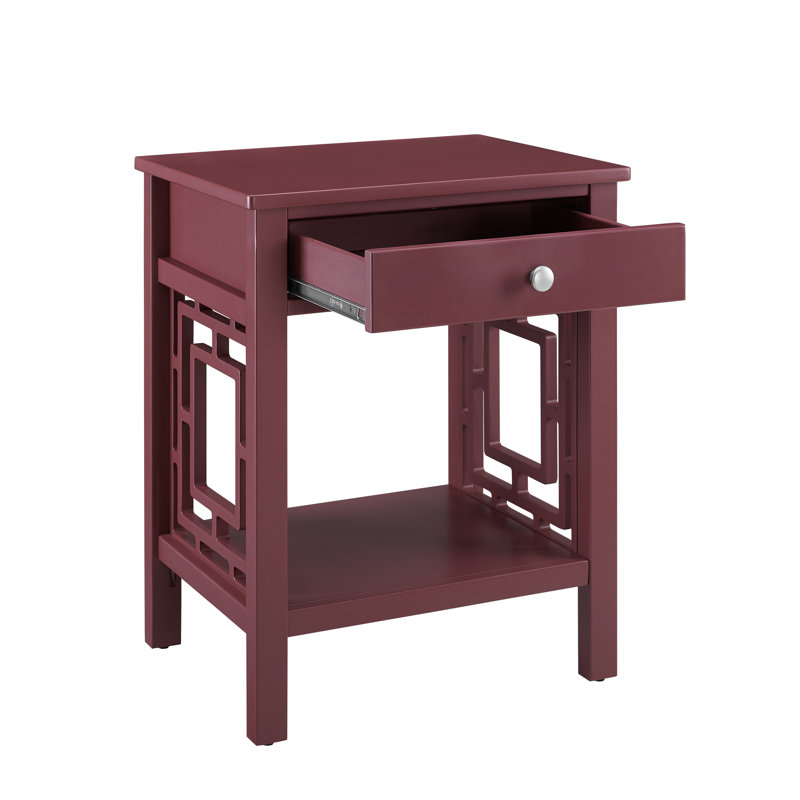 Table de bout avec rangement Mastic, Merlot