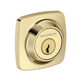 Soft Square Deadbolt Patio Deadbolt in Lifetime (PVD) Polished Brass