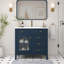 Meuble-lavabo de salle de bain 35,6 po Mid-Century-134320013