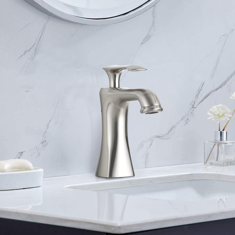 Yearby Single-Hole Single-handle Bathroom Faucet, Brushed Nickel