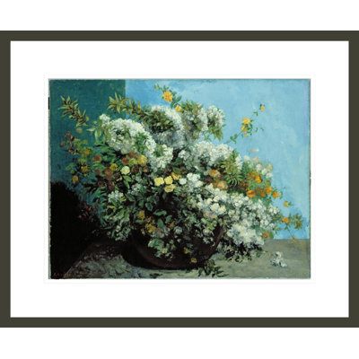 «Flowering Branches and Flowers» par Gustave Courbet, impression giclée sur cadre