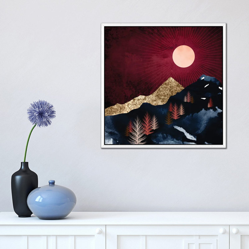 Autumn Night - Print on Canvas, 45.72 cm H x 45.72 cm W, White Framed