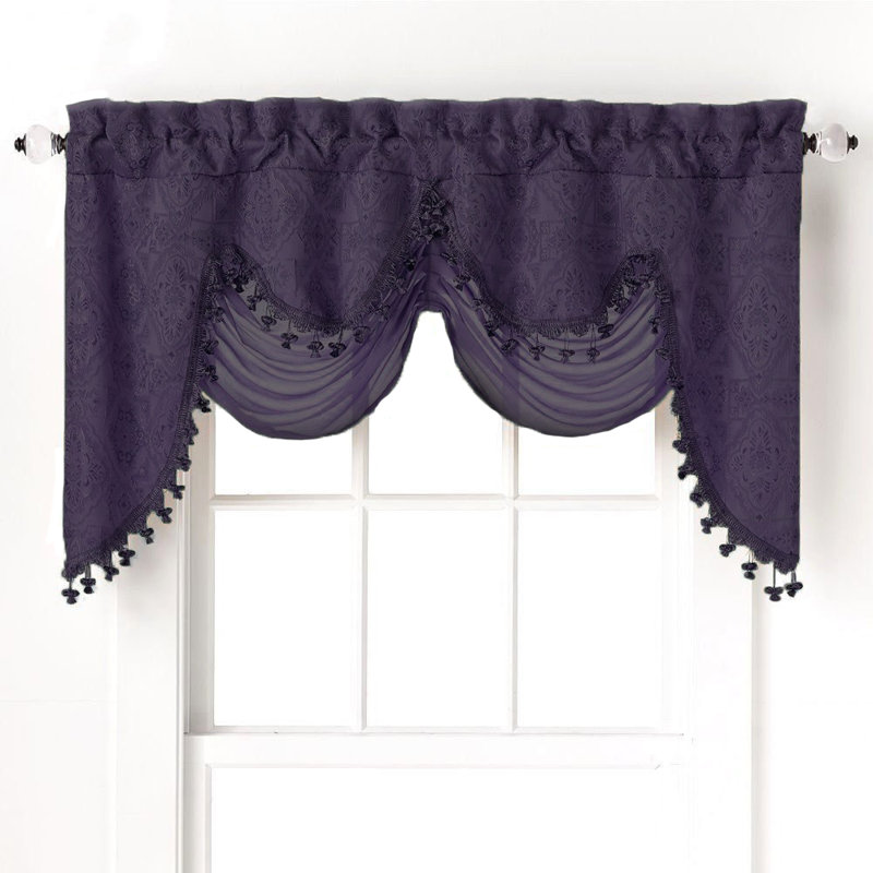 Cantonnière luxueuse avec passe-tringle 52 po Kellner, Mauve