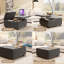 Table basse avec repose-pieds et rangement spacieux Mid-Century