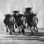 «Group of Bulls at Galops - Rustic Animals», reproduction encadrée-1912067321-1912067320