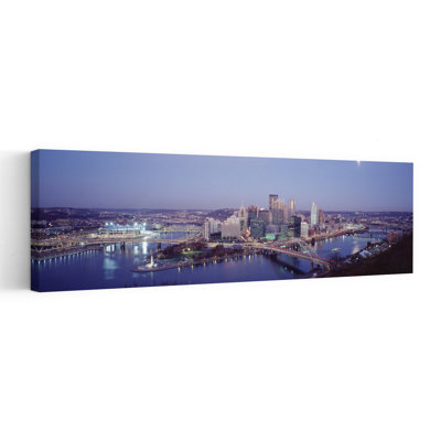 Pittsburgh PA 1 Piece Wrapped Canvas Panoramic Wall Art