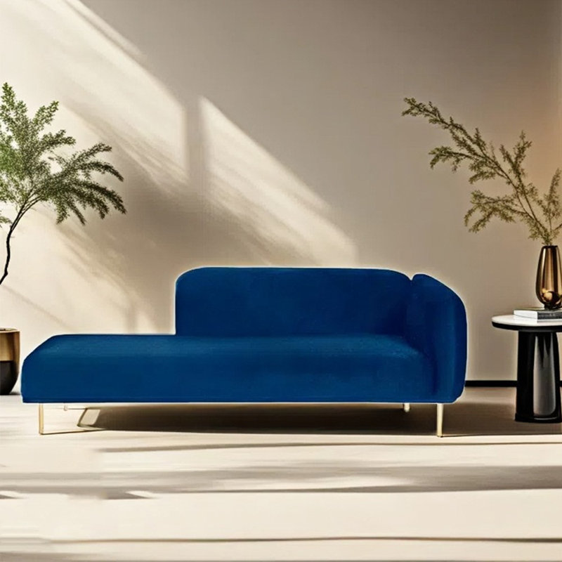 Méridienne moderne et simple, Orienté à droite, Blue