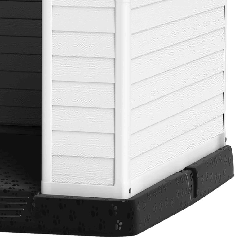 Niche pour chien en plastique, H 28 po x l 26 po x P 28,5 po, Gris / Blanc