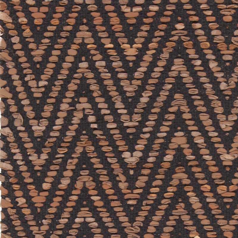 Tapis brun/noir tissé à la main Salley, 7 pi 9 po X 10 pi 6 po