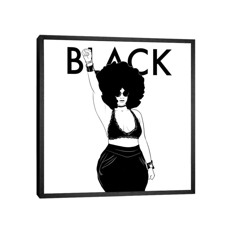 Black by Tafari Mills - Print on Canvas, Black Framed, 45.72 cm H x 45.72 cm W