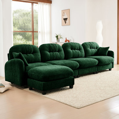 4 modulaires avec matériau chenille, conception ergonomique et tissus à usages multiples, coussins, sièges, agencement flexible