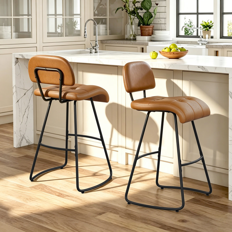 Tabourets de bar rembourrés, Brown, Counter Stool (24" Seat Height)