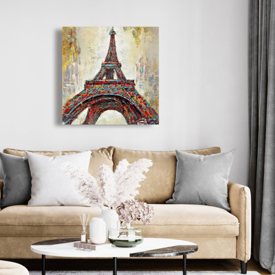 Toile abstraite tour Eiffel | Décoration intérieure