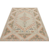 Distressed Homage Hand Knotted Wool Geometric Area Rug