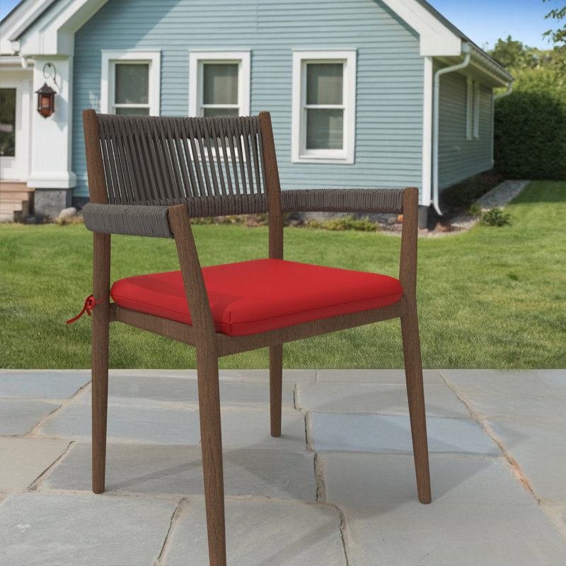 Sunbrella Square Dining Chair Cushions, 3" Foam Replacement Cushion, Canvas Jockey Red, 2