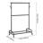 Clothes Rack, Rolling Clothing Garment Rack with Adjustable Crossbar and Side Hooks, 150 lbs Load Capacity, Heavy Duty Carbon Steel Clothing Racks with Wheels for Bedroom, Laundry, Living Room