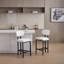 Ensemble de 2 tabourets de bar modernes rembourrés en tissu avec pieds en métal pour la salle à manger et la cuisine-957544987
