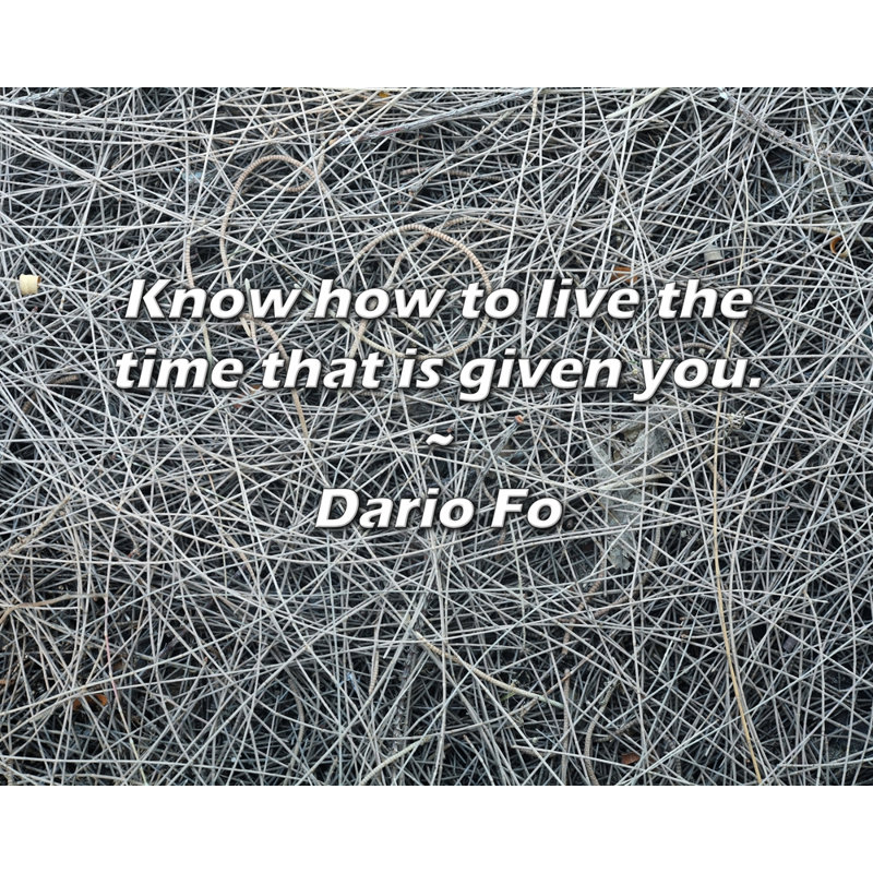 Dario Fo Citation: Sachez comment vivre le temps qui vous est donné.