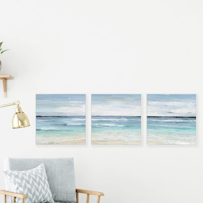 " Beach On II " by Marmont Hill 3 - Pieces Painting Print