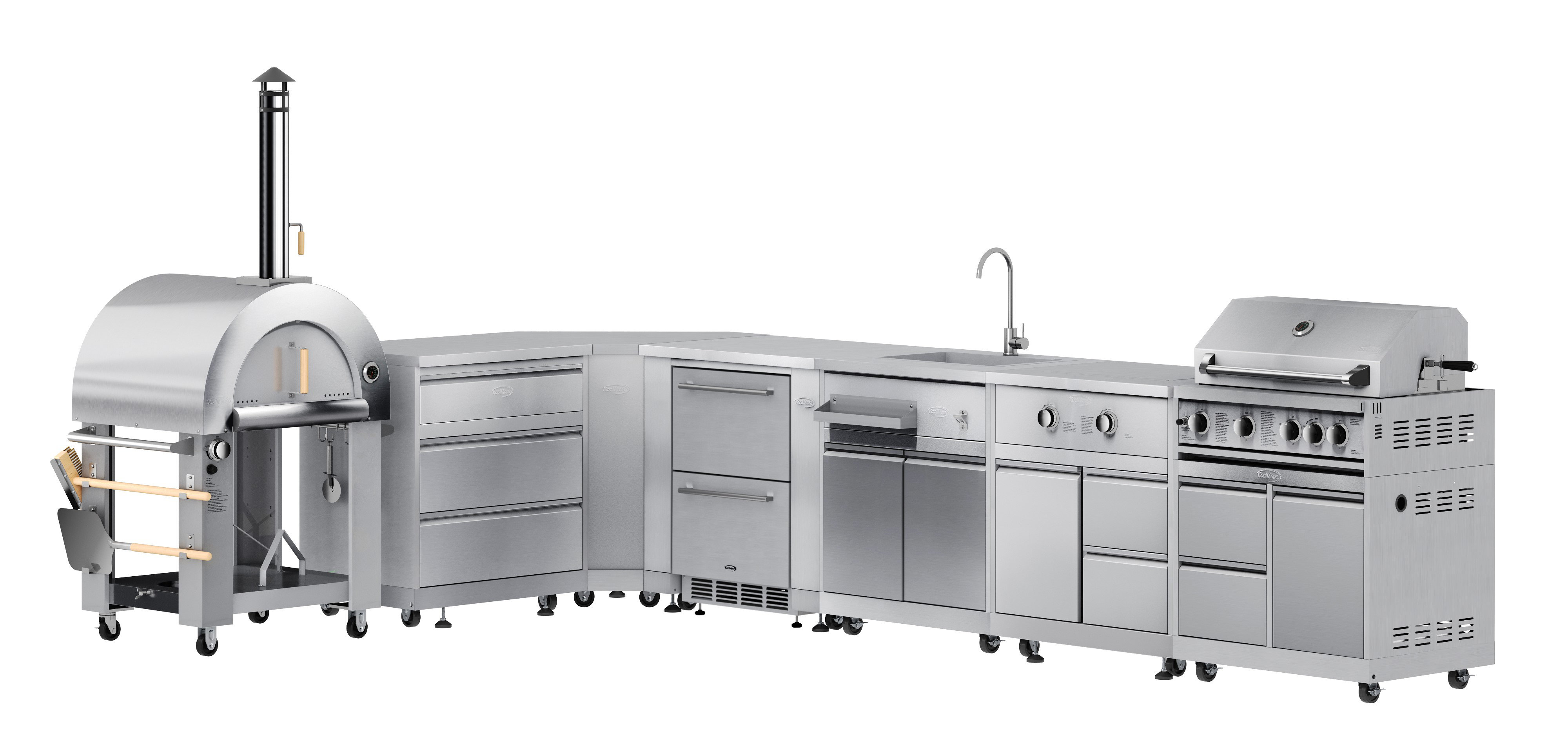 KoolMore Outdoor Kitchen Series Modular Kitchen with a Dual Fuel Pizza ...