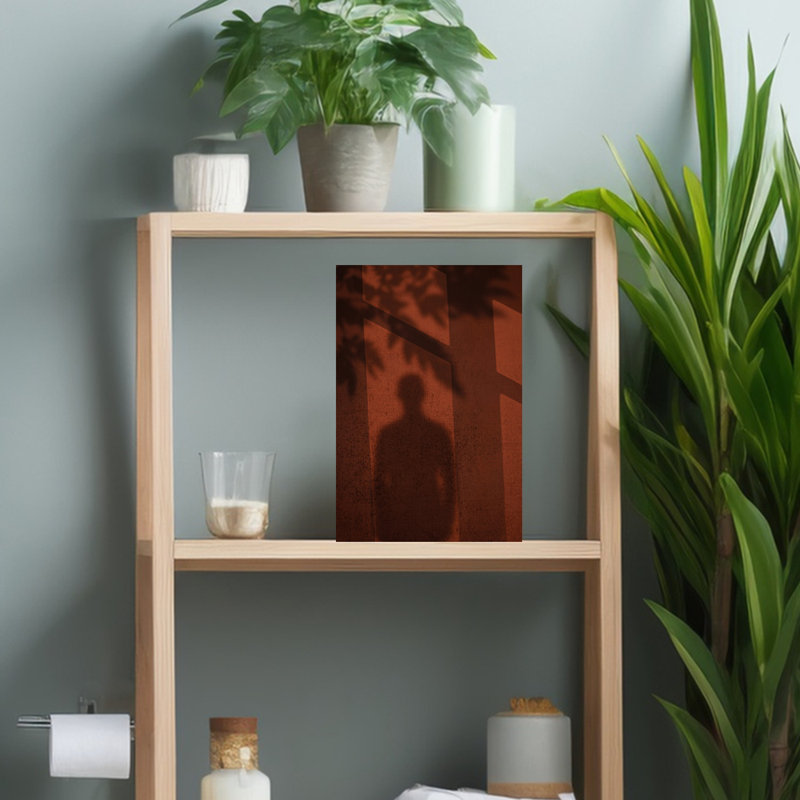 Ombre sur le mur, portrait contemporain, art mural d'été, H 18 po x l 12 po