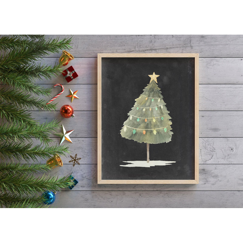 Arbre de Noël, art mural noir, tableau noir, botanique, affiche encadrée, fête des fêtes, saison, maison, salon, entrée, décoration