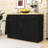 Modern Kitchen Island with Trash Bin Compartment, Sliding Doors, 3-Tier Spice Rack and Adjustable Storage-521768884