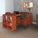 Legacy Stand Up Lateral File/ 3 Desk Quad with Bookcase End