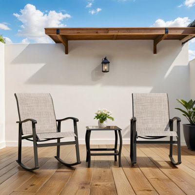 Armyn 3 Piece Outdoor Furniture Rocking Patio Set