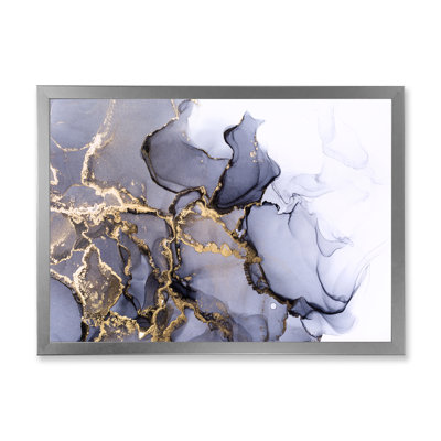 " Grey And Shiny Golden Alcohol Ink "